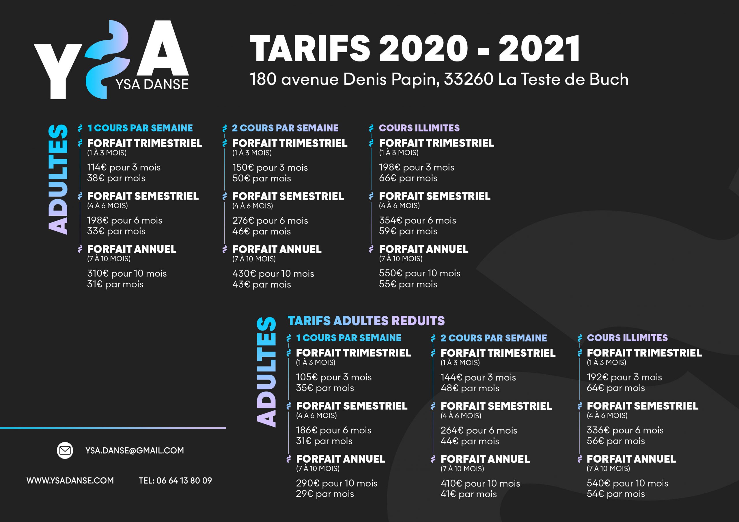 TarifAdultes Tarifs jeunes